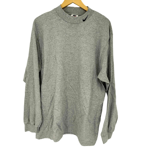 ナイキ NIKE 90S USA製 ネック刺繍入りモックネックロングスリーブTシャツ メンズ import:L